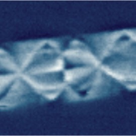 Magnetic domains on cobalt stripes
