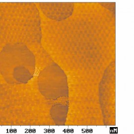 Superstructure of oxidized HOPG